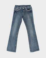 VIntage Y2k 2000s LA Idol USA Rhinestone Bootcut Jeans - W31 L32