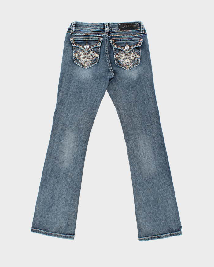 VIntage Y2k 2000s LA Idol USA Rhinestone Bootcut Jeans - W31 L32