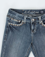 VIntage Y2k 2000s LA Idol USA Rhinestone Bootcut Jeans - W31 L32
