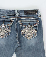 VIntage Y2k 2000s LA Idol USA Rhinestone Bootcut Jeans - W31 L32