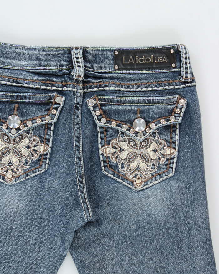VIntage Y2k 2000s LA Idol USA Rhinestone Bootcut Jeans - W31 L32
