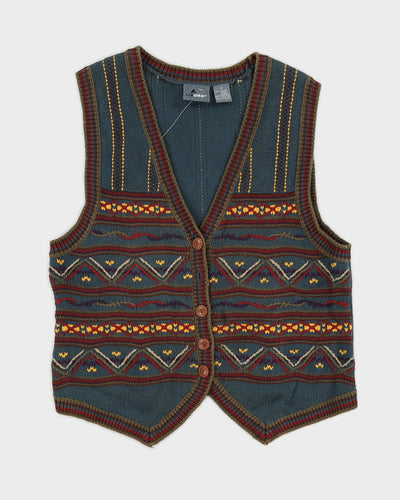 Vintage 90s Liz Wear Sleeveless Knit Cardigan - M