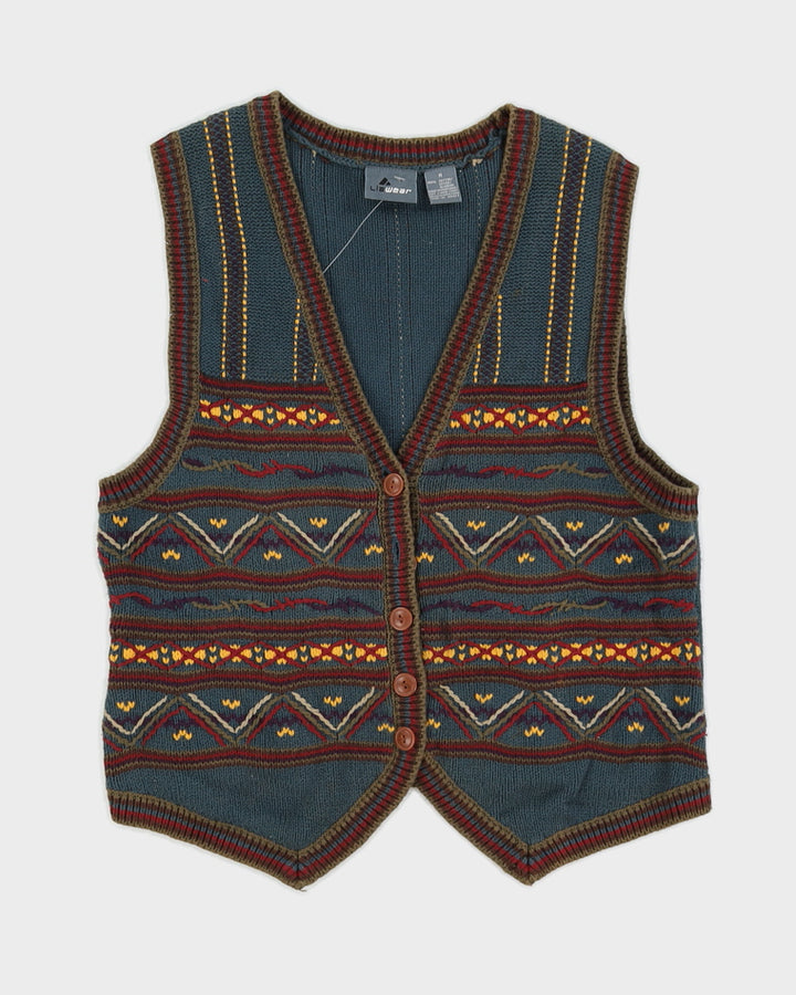 Vintage 90s Liz Wear Sleeveless Knit Cardigan - M