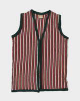 Vintage 80s Abeer Knitwear Stripe Cardigan - L