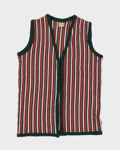 Vintage 80s Abeer Knitwear Stripe Cardigan - L