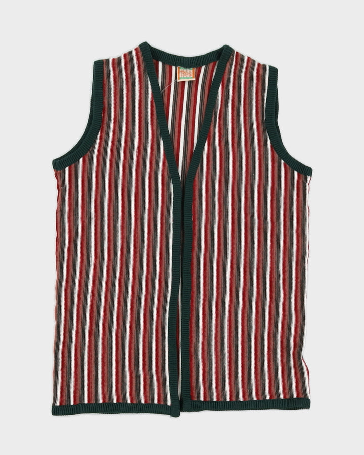 Vintage 80s Abeer Knitwear Stripe Cardigan - L