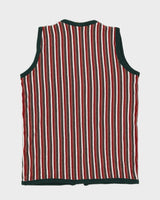 Vintage 80s Abeer Knitwear Stripe Cardigan - L