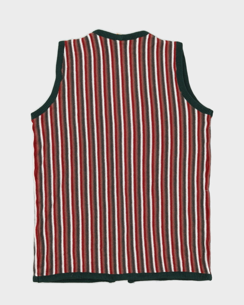 Vintage 80s Abeer Knitwear Stripe Cardigan - L