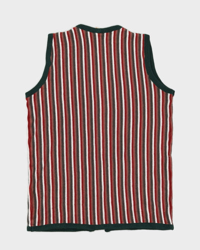 Vintage 80s Abeer Knitwear Stripe Cardigan - L