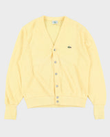 Vintage 80s Lacoste Yellow Acrylic Cardigan - L