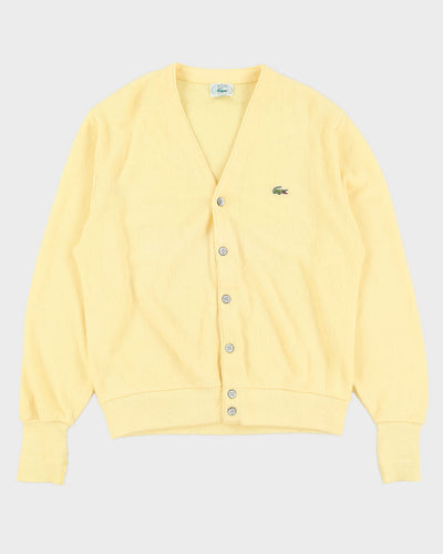 Vintage 80s Lacoste Yellow Acrylic Cardigan - L