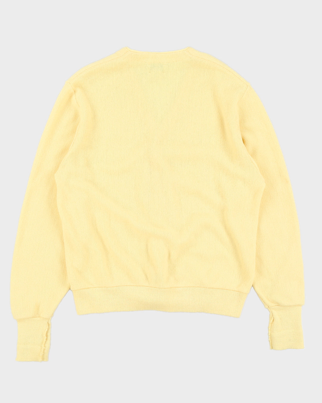 Vintage 80s Lacoste Yellow Acrylic Cardigan - L