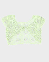 Green Y2K Spider Crochet Sparkly Shrug - S