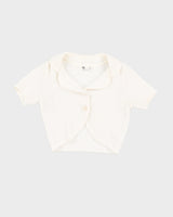 Vintage White Knit Bolero - S