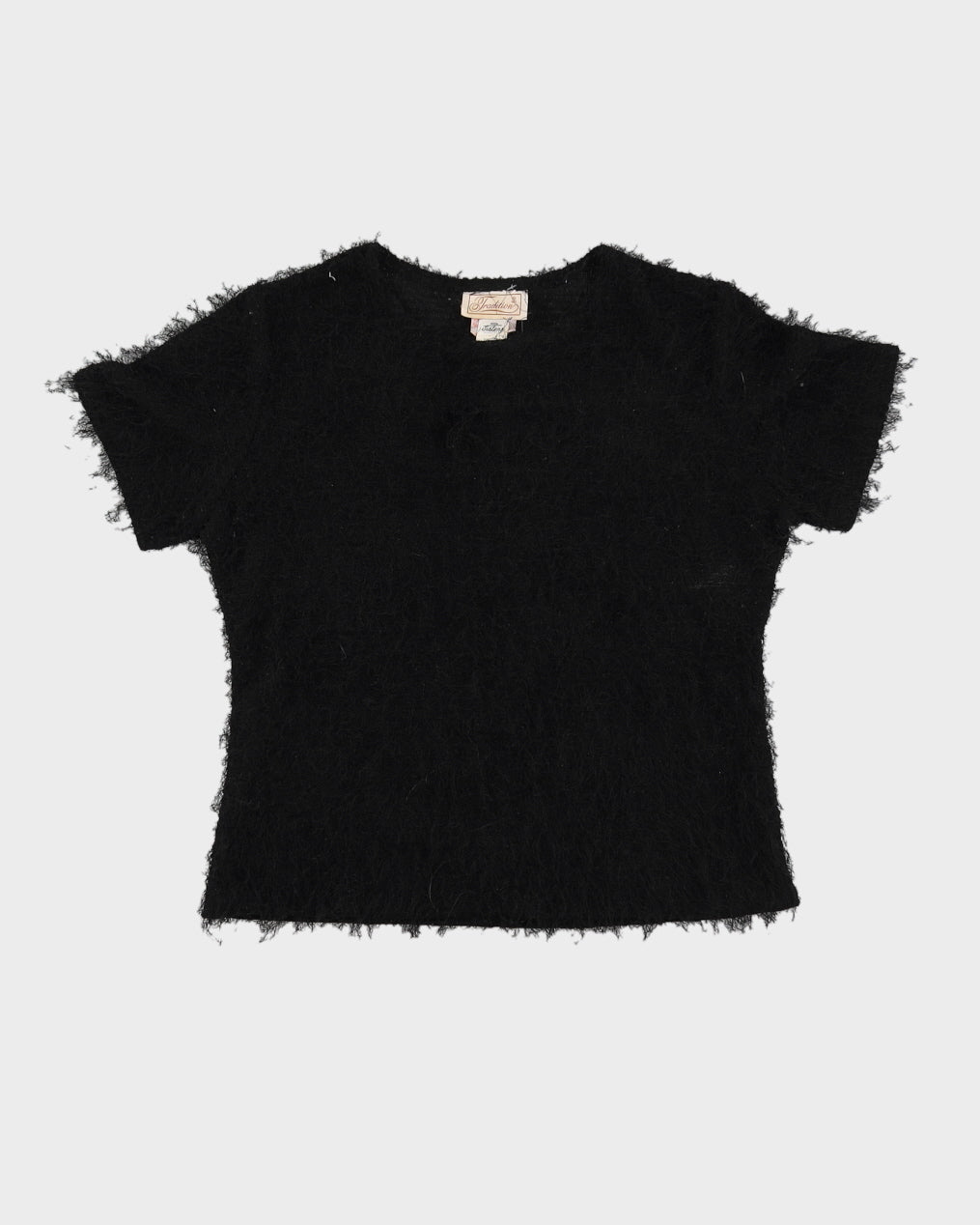 Black Short Sleeved Textured Jumper - M