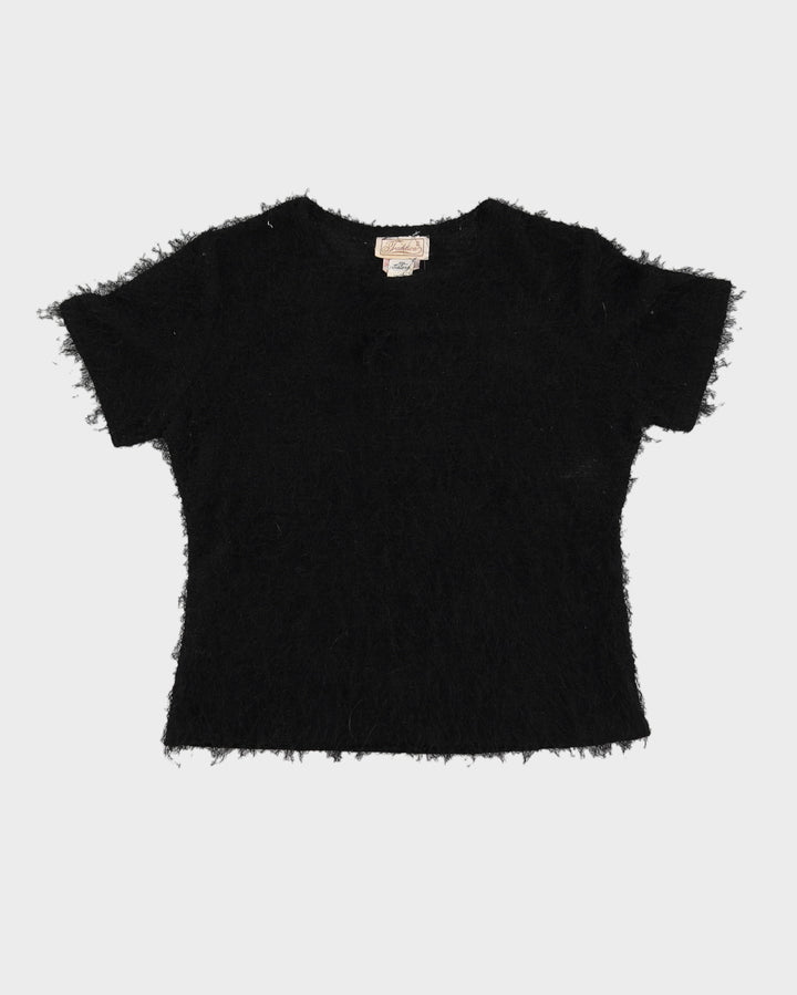 Black Short Sleeved Textured Jumper - M