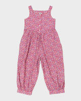 Vintage 90s Laura Ashley Pink Sleeveless Floral Jumpsuit - M