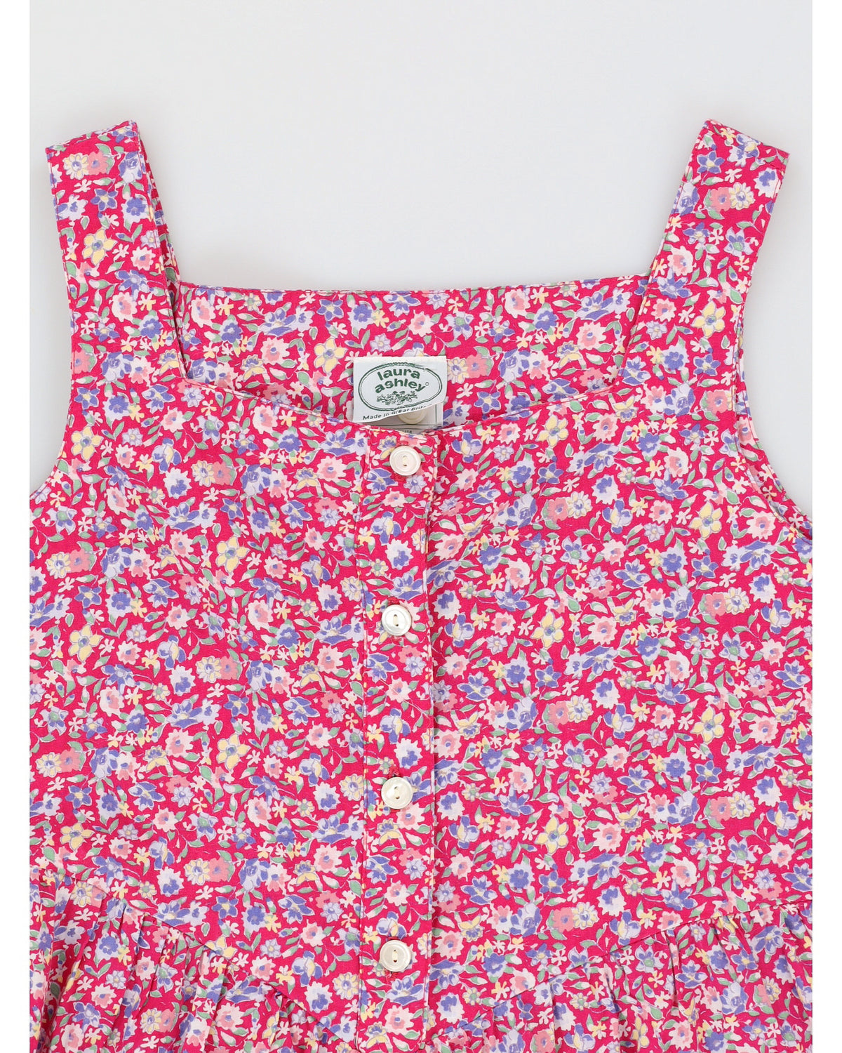 Vintage 90s Laura Ashley Pink Sleeveless Floral Jumpsuit - M