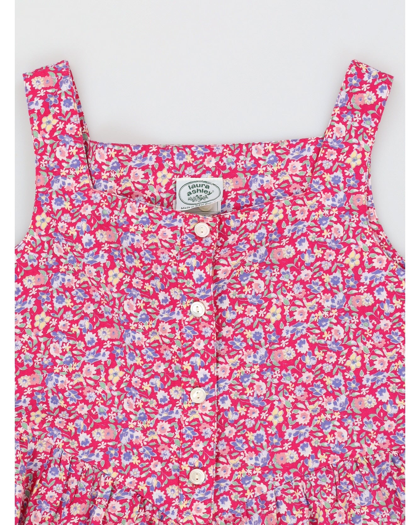 Vintage 90s Laura Ashley Pink Sleeveless Floral Jumpsuit - M