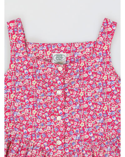 Vintage 90s Laura Ashley Pink Sleeveless Floral Jumpsuit - M