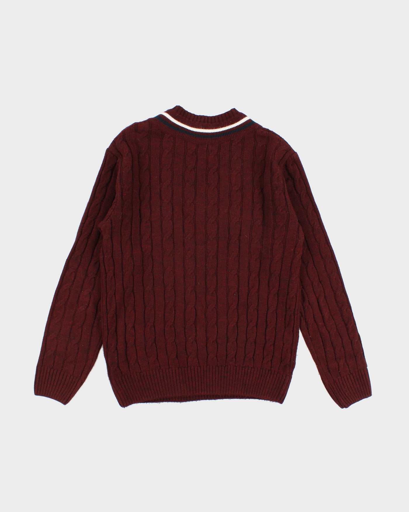 Womens Burgundy Ralph Lauren V-Neck Jumper - M