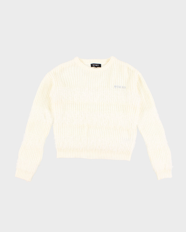 Pull blanc duveteux DKNY pour femme L