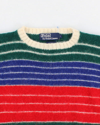 Womens Red Green and Blue Ralph Lauren Wool Jumper - S