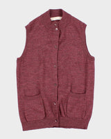 Womens Purple Knit Button Up Cardigan Vest - M