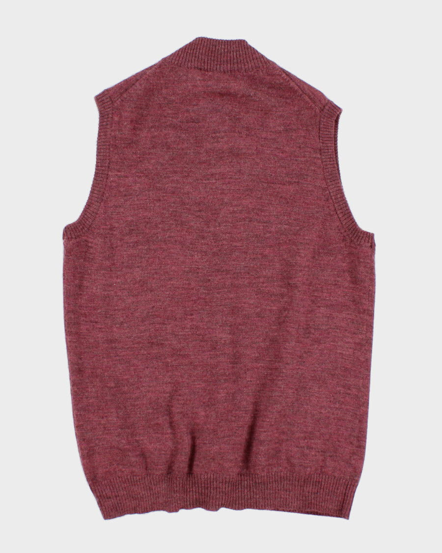 Womens Purple Knit Button Up Cardigan Vest - M