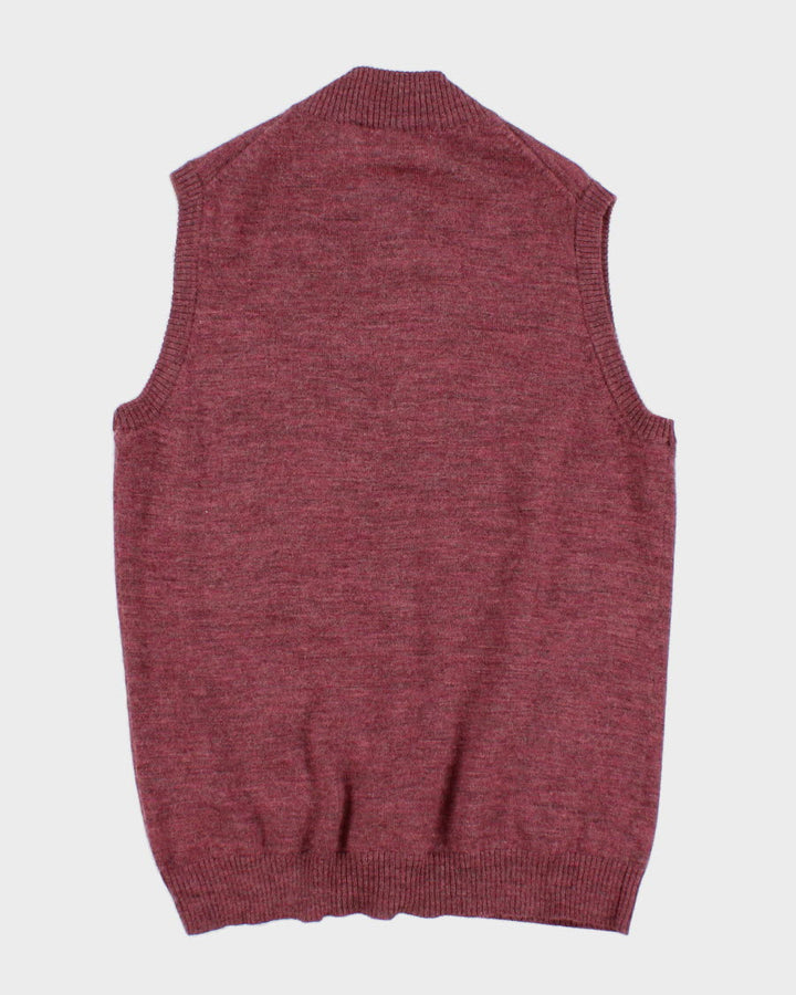 Womens Purple Knit Button Up Cardigan Vest - M