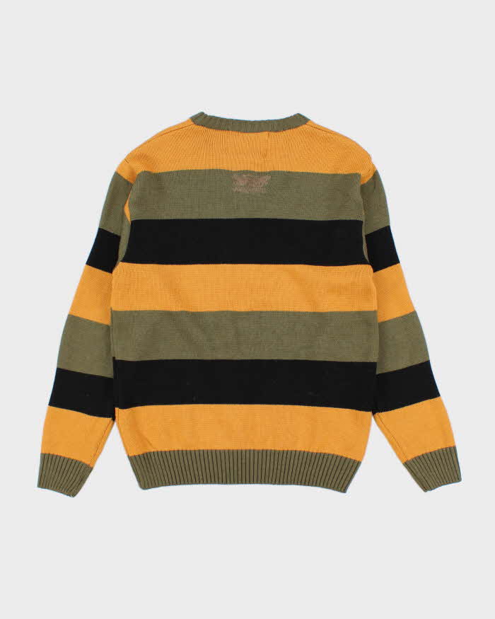 Womens Black and Yellow Striped Levi's Jumper - S