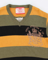 Womens Black and Yellow Striped Levi's Jumper - S