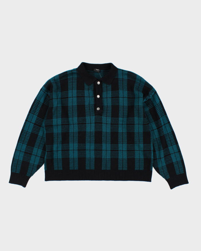 Vintage Quarter Button Jumper - XL