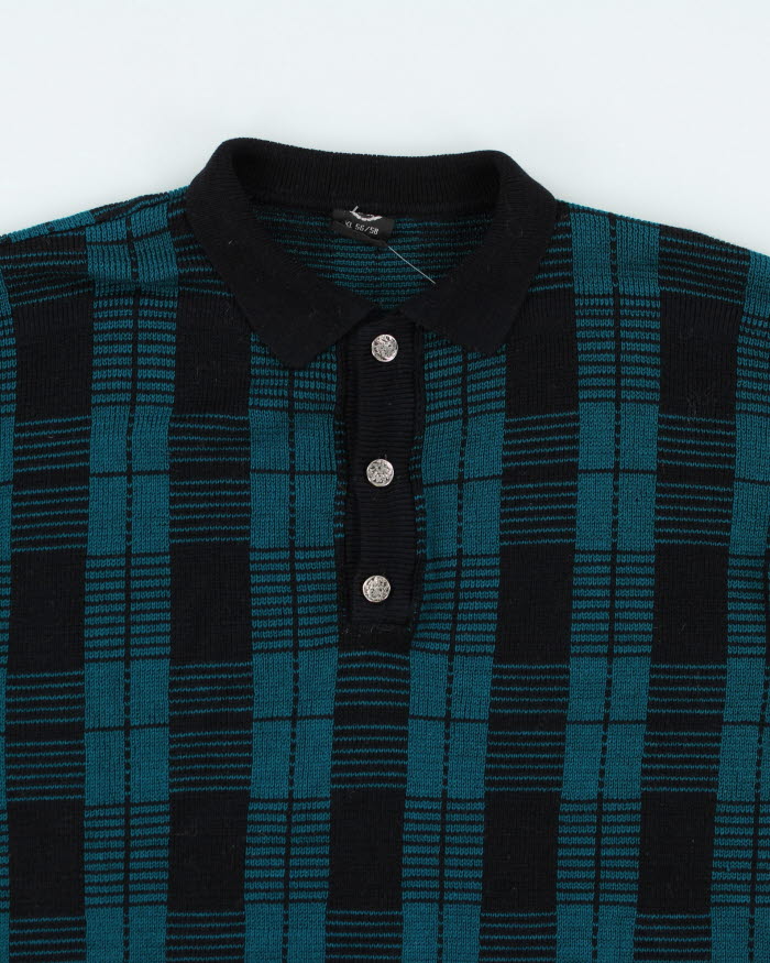 Vintage Quarter Button Jumper - XL