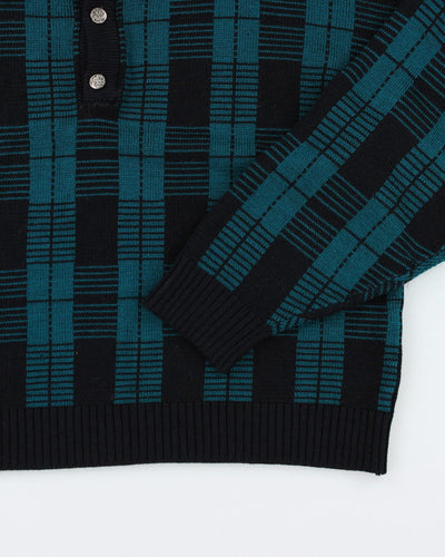 Vintage Quarter Button Jumper - XL