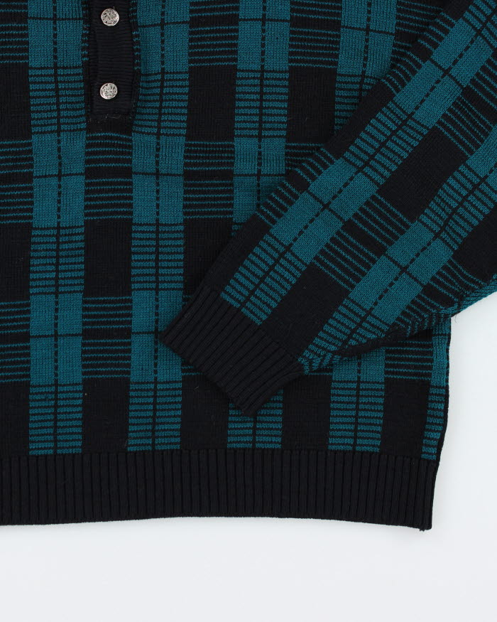 Vintage Quarter Button Jumper - XL