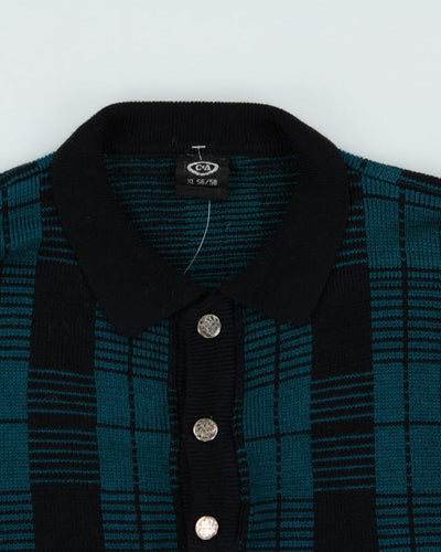 Vintage Quarter Button Jumper - XL