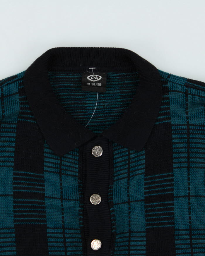 Vintage Quarter Button Jumper - XL