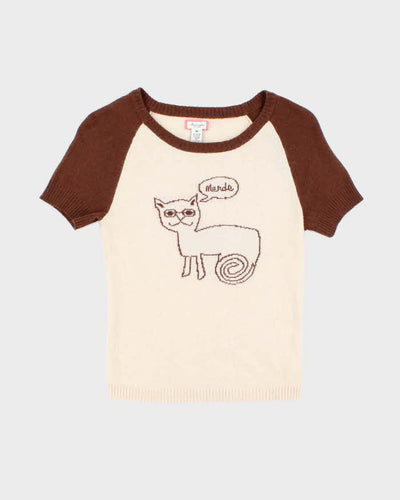 Abercrombie Lightweight "Merde" Print T-Shirt Knit Jumper - M