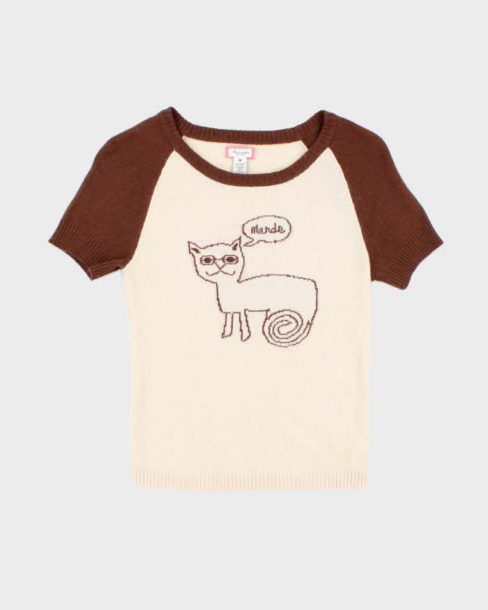 Abercrombie Lightweight "Merde" Print T-Shirt Knit Jumper - M