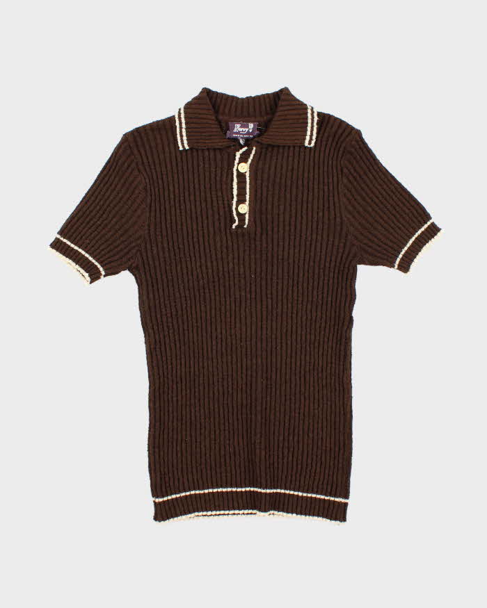 Vintage 1990s Norvy Brown T-Shirt Knit Jumper - M