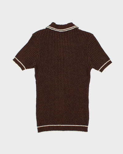 Vintage 1990s Norvy Brown T-Shirt Knit Jumper - M