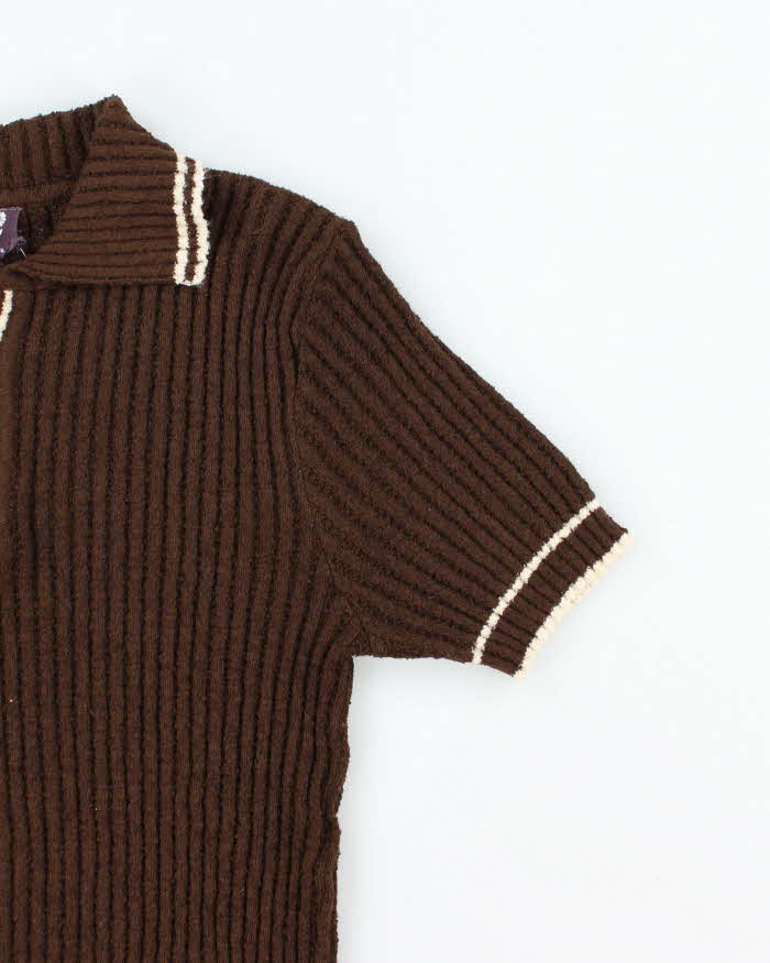 Vintage 1990s Norvy Brown T-Shirt Knit Jumper - M