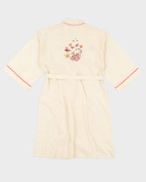 Cream Butterfly Print Kimono - S
