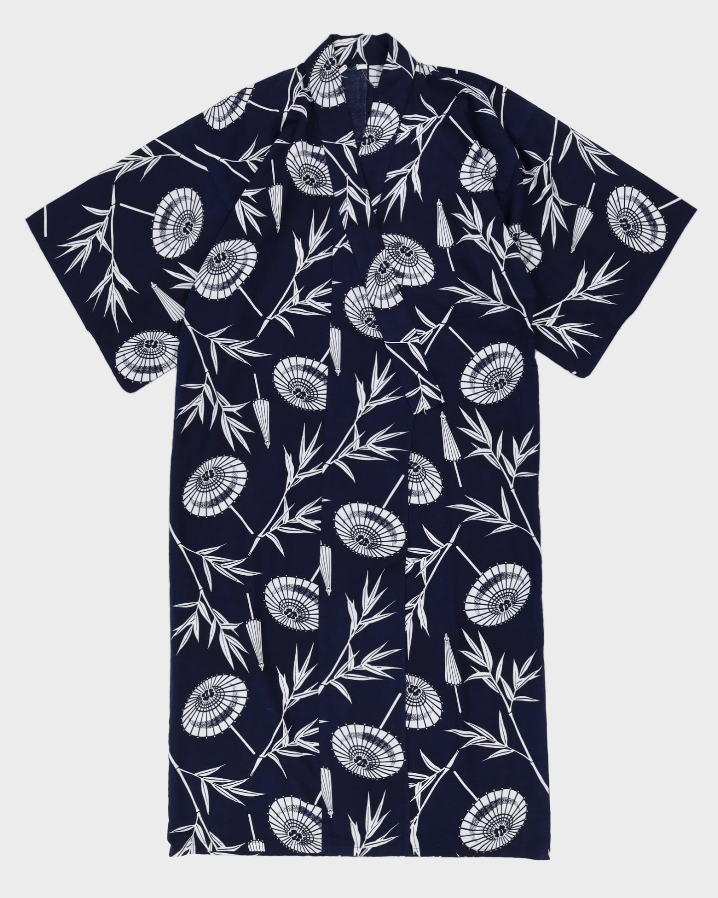 Vintage Navy &amp; White Printed Kimono - M