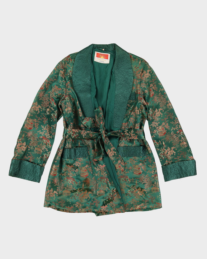 Vintage 90s Oriental Brand Green Kimono Robe - M