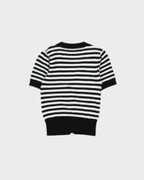 Vintage Y2k 2000s SWS Striped Short Sleeve Cardigan - L