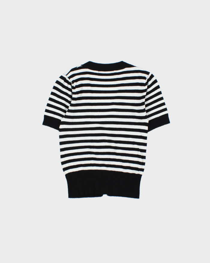 Vintage Y2k 2000s SWS Striped Short Sleeve Cardigan - L