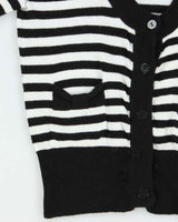 Vintage Y2k 2000s SWS Striped Short Sleeve Cardigan - L