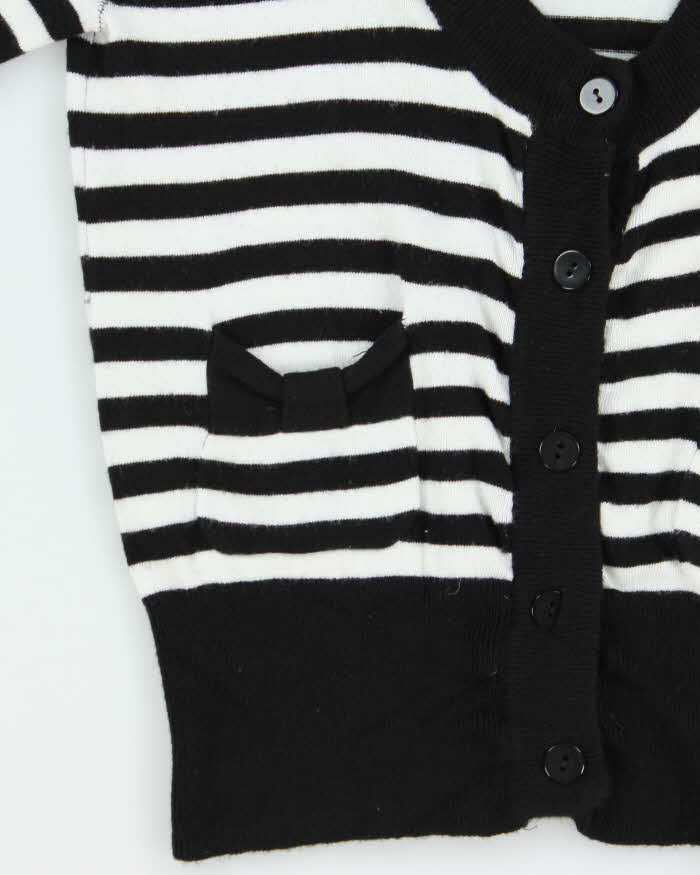 Vintage Y2k 2000s SWS Striped Short Sleeve Cardigan - L